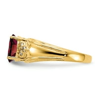 Primal Gold karat aur galben 8x Granat Oval și inel cu diamant