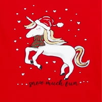 Timp de vacanță fete Crăciun tricou grafic cu mânecă lungă, jambiere și set de ținute fustă din tul, 3 piese, dimensiuni 4-18