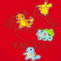 Pokemon Boys 4-Pikachu cu prietenii tricou grafic, 2-Pack
