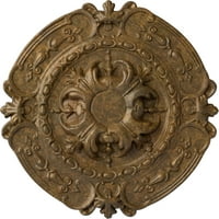 Ekena Millwork 3 8OD 3 4p medalion de tavan Southampton, bronz frecat Pictat manual