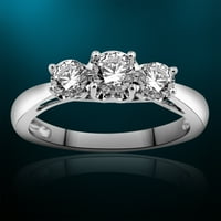 Diamant afecțiune 10k Aur Alb Cttw laborator creat diamant piatra inel pentru femei Dimensiune