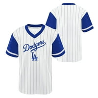 Tricou Alb Pentru Tineret Royal Los Angeles Dodgers Cu Gât În V