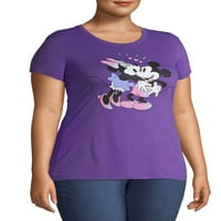 Tricou Disney Mickey și Minnie Kiss pentru femei Plus Size Crewneck