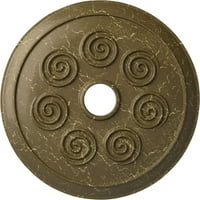 Ekena Millwork 1 4OD 4 ID 2 p medalion de tavan în spirală, Crackle de noroi Mississippi Pictat manual