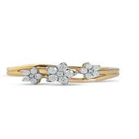 Imperial 10k aur galben 1 5CT TDW diamant inel Floral pentru femei