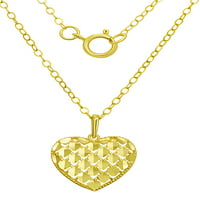 Brilliance Fine bijuterii 10kt aur galben inima pandantiv cu 18 lanț
