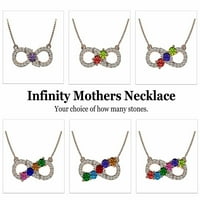 Nana Infinity Mama Birthstone femeie adult colier pentru femei 1-pietre-10k Rose Gold Stone 6