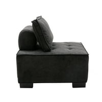 Sufragerie Aukfa canapea simplă tapițată scaun accent cu pernă pentru birou la domiciliu, Negru