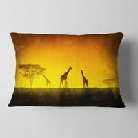 Designart African Sunset Aura-peisaj imprimat arunca perna-12x20