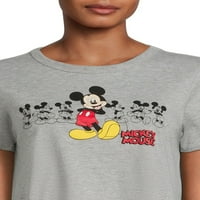 Mickey Mouse femei juniori Ruched O-Ring trunchiate Grafic Tee