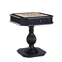 Masă de joc din lemn cu sertar și tavă de joc reversibilă, Negru-Saltoro Sherpi