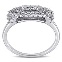 Carat T. W. diamant 14kt Aur Alb Halo inel de logodna