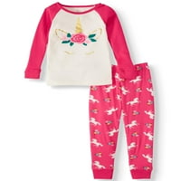 Wonder Nation Toddler Girl Set De Pijama Din 2 Piese, Unicorn
