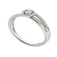 Carat T. W. diamant Bypass Halo 10kt aur alb inel de logodna