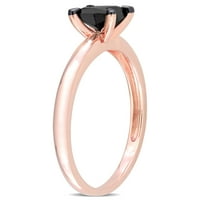 Carat TW diamant negru 14kt Aur Roz negru placat cu rodiu Solitaire inel de logodna