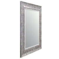 Oglindă cu accent de perete teșit încadrată din argint în dificultate 21 x25 de Gallery Solutions