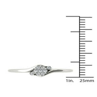 Carat T. W. diamant Bypass Cluster 10kt aur alb inel de logodna