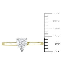 Carat T. W. diamant 14kt Aur Galben Solitaire inel de logodna