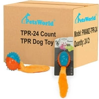 PetsWorld TPR Squeaky Dog Fetch Ball pentru câini mici, mijlocii și mari, Ct