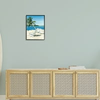Stupell Industries Palm Tree Beach mobilier Tropical Island Ocean Viewpoint, 20, Design de Linda Roberts