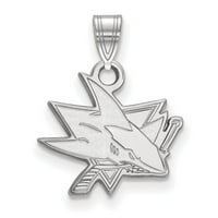 LogoArt argint Sterling placat cu rodiu NHL San Jose Sharks pandantiv mic