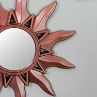 Set de oglinzi rotunde decorative din cupru Mat, inspirate de Myan, Petite Sunburst 9.5