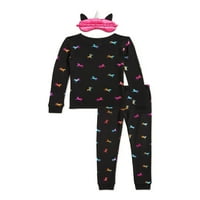 Set De Pijamale Cu Imprimeu Unicorn Cu Mâneci Lungi, Gemuri Confortabile