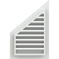 Ekena Millwork 18 W 20 h jumătate de vârf Pitch dreapta sus: funcțional, PVC Gable Vent w 1 4 plat Trim Cadru