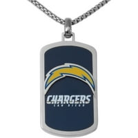 Oțel inoxidabil licențiat NFL San Diego Chargers Dog Tag logo pandantiv, 22 lanț