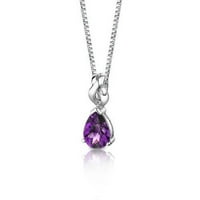 1. ct pere forma violet ametist Pandantiv colier din argint Sterling, 18