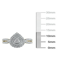 Carat T. W. Brilliance bijuterii Fine inel de logodnă cu diamant tăiat pere în aur galben de 10kt, Dimensiunea 7