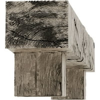 Ekena Millwork 4 H 8 D 60 W mână cioplit Fau lemn semineu Mantel Kit w Alamo Corbels, lustruite Pin
