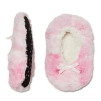 Fuzzy Babba femei Tie Dye Bow Papuci șosete, 1-Pack