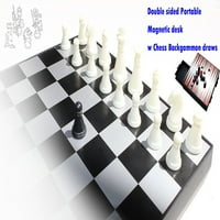 Anti-alunecare de călătorie Dimensiune Magnetic șah & Table Tabla de joc W atrage portabil cu instrucțiuni