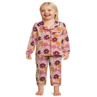 Set de haine de pijama cu mânecă lungă Wonder Nation Toddler Girl, 2 piese, dimensiuni 2T-5T
