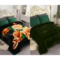 Pătură de pat Queen Fleece, pătură groasă de nurcă groasă pentru iarnă 77 x91