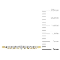 Miabella femei carate TW diamant 14kt Aur Galben gradat semi-eternitate inel