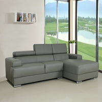 Pride Furniture Gabriel Contemporary Bonded Leather 2-Pc Set De Canapele Secționale Orientate Spre Dreapta, S0064