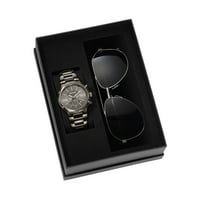 Bulova bărbați cronograf din oțel inoxidabil Bărbați ceas și ochelari de soare Set 98K100