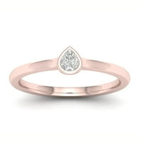 Imperial 1 6Ct TDW pere diamant 10k Rose aur Solitaire promisiune inel