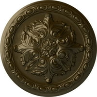 Ekena Millwork 3 8OD 2p medalion de tavan Acanthus, alamă pictată manual
