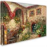 Marcă comercială Fine Art Tuscany Courtyard Canvas Art by Rio