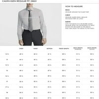 Calvin Klein Bărbați Non fier Slim Fit oțel Franceză manșetă rochie camasa-alb-16. Mânecă Pentru Gât