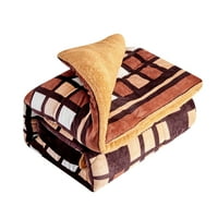 Pătură de pat Sherpa de pluș, pufoasă și moale, reversibilă, groasă, King 79 x91