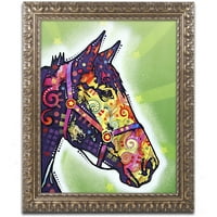 Marcă comercială Fine Art Horse II Canvas Art de Dean Russo, Cadru ornamentat din aur