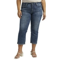 Silver Jeans Co. Plus Dimensiune Suki Mid Rise Capri Talie Dimensiuni 12-24