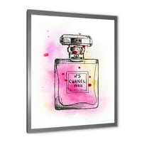 Designart 'Parfum Chanel Cinci Roz Strokes' Franceză Țară Încadrată Art Print