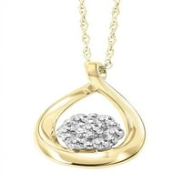Suvenir aur comoara 1 7ctw diamant 10k Galben Aur pere design pandantiv colier, 18 coarda lanț