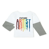 Garanimals Toddler Boys ' Viitor Artist Cu Mânecă Lungă Hangdown T-Shirt