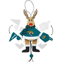 Topperscot de Boelter Brands NFL din lemn aplauze Reni Ornament, Jacksonville Jaguars